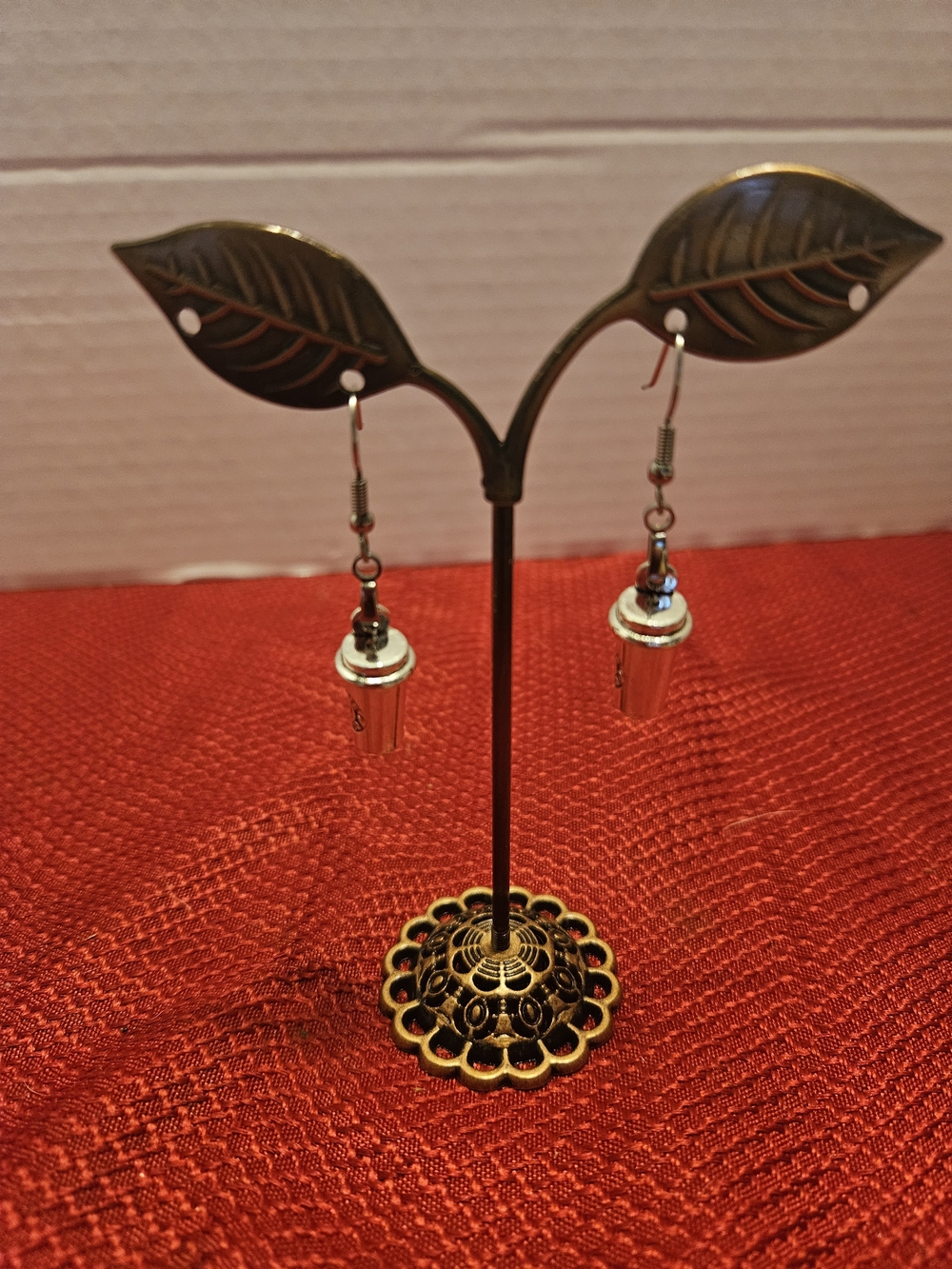 Coffee Cup Dangle Earrings in Silver - Women's Jewelry